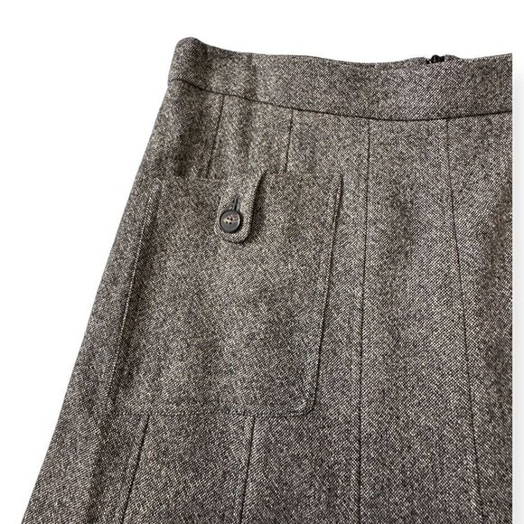 Barbara Bui Initials Wool Tweed A line Midi Skirt, Size FR40/M, Gray - Picture 10 of 14